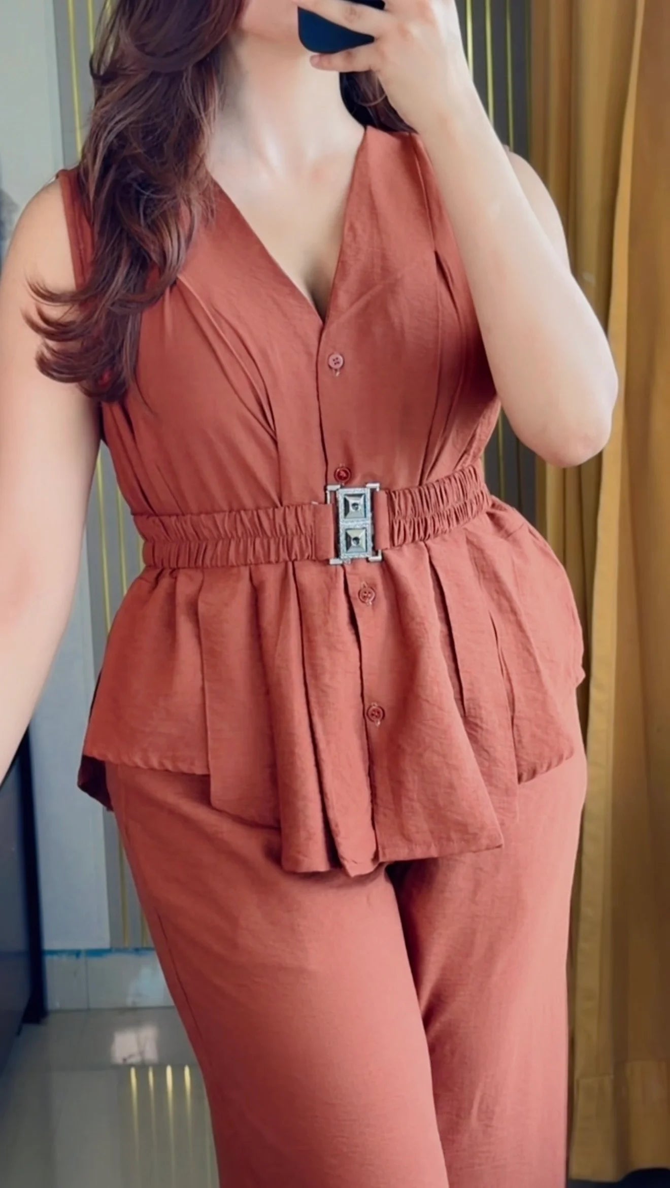 Premium linen Airport look Co-ord set
