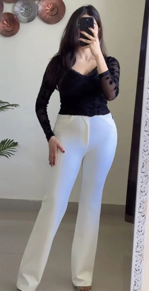 Bootcut Trouser (White)P102