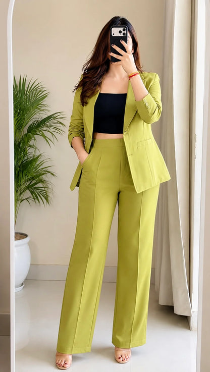Pistachio Green Tailored Blazer Co-ord Set