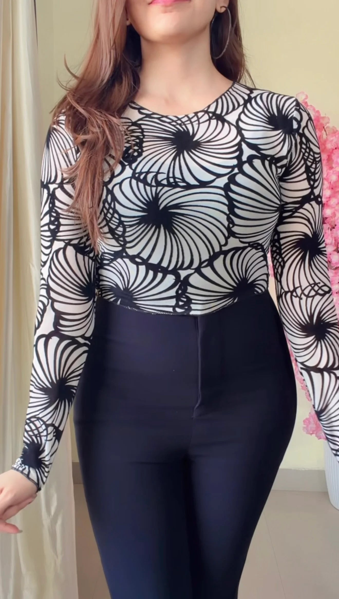 Sheer Swirl Mesh Top