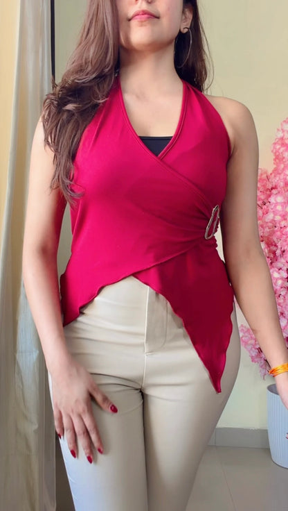 Asymmetrical Wrap Halter