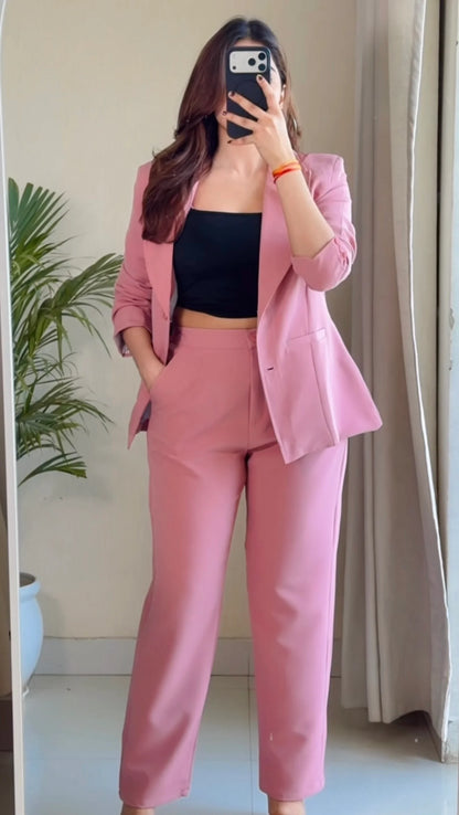 Blush Tailored Blazer Co-ord Set