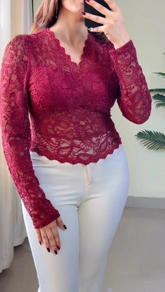Scarlet Lace Royale Top