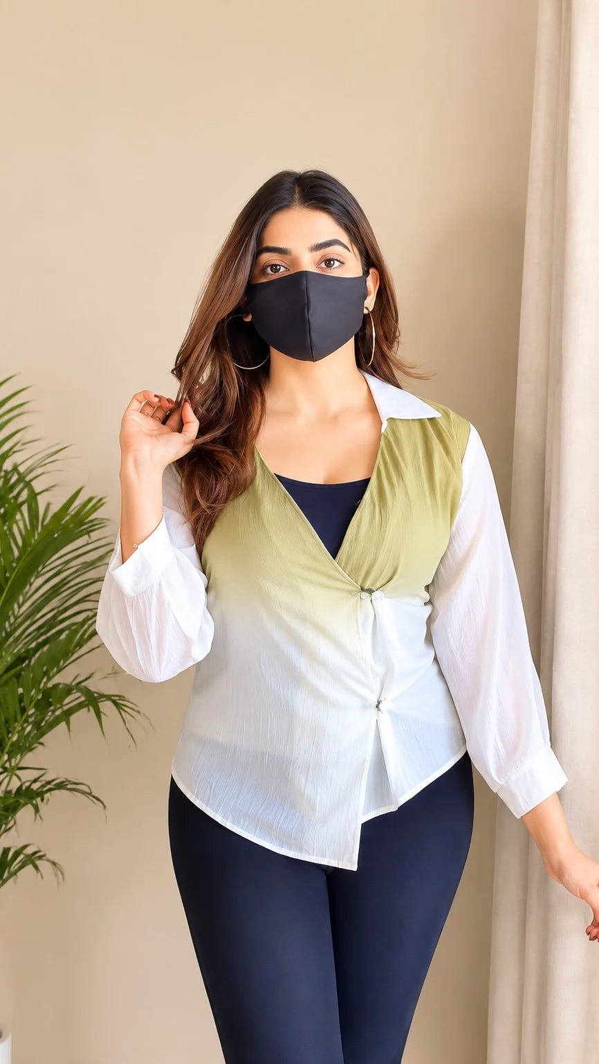 Pretty Ombre Wrap Shirt