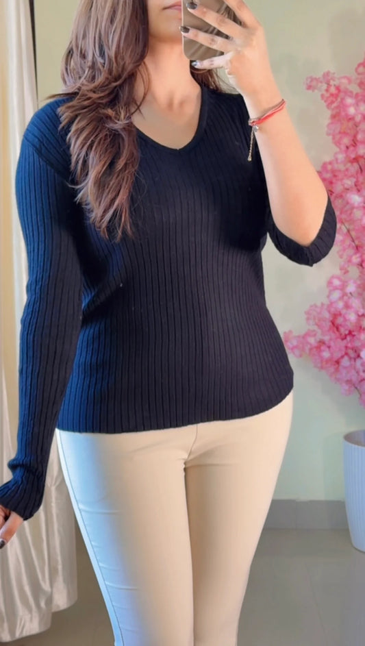 (Size-L to XL ) Ribbed Top-  R465