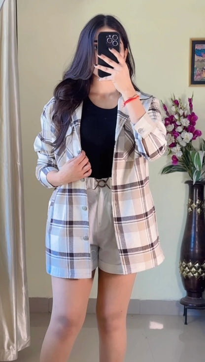 (Size- S to M) Classic Shacket-WS08