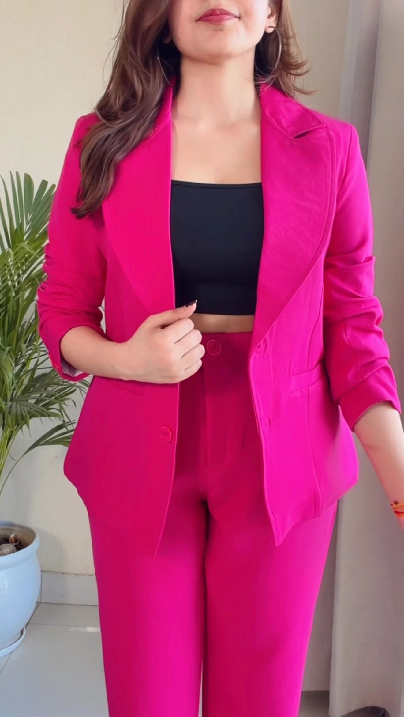 Fuchsia Pink Tailored Blazer Co-ord Set