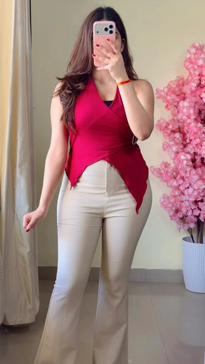 Asymmetrical Wrap Halter