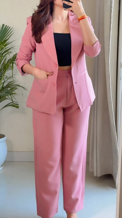 Blush Tailored Blazer Co-ord Set