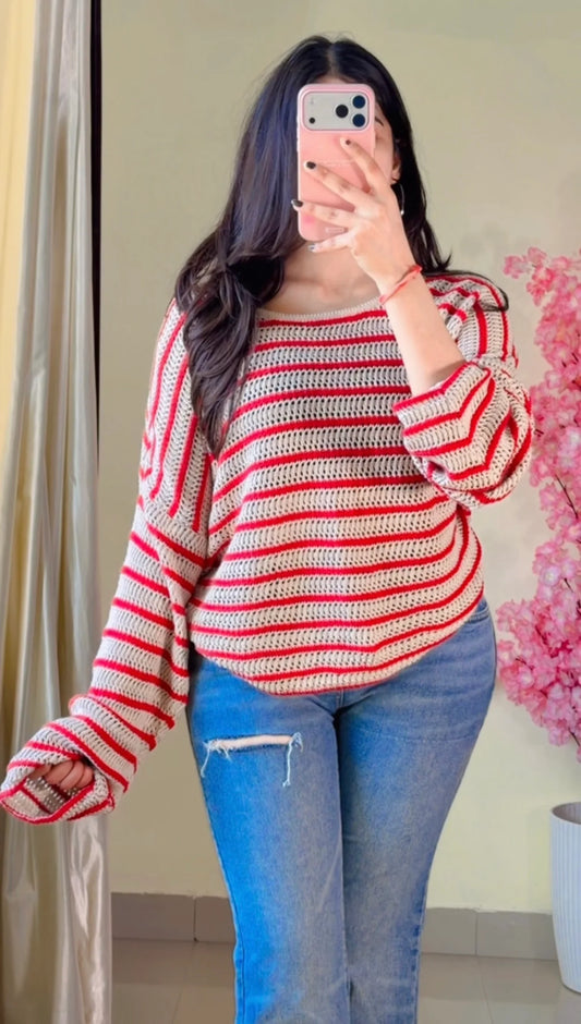 (Free Size) Premium Crochet Top - C449