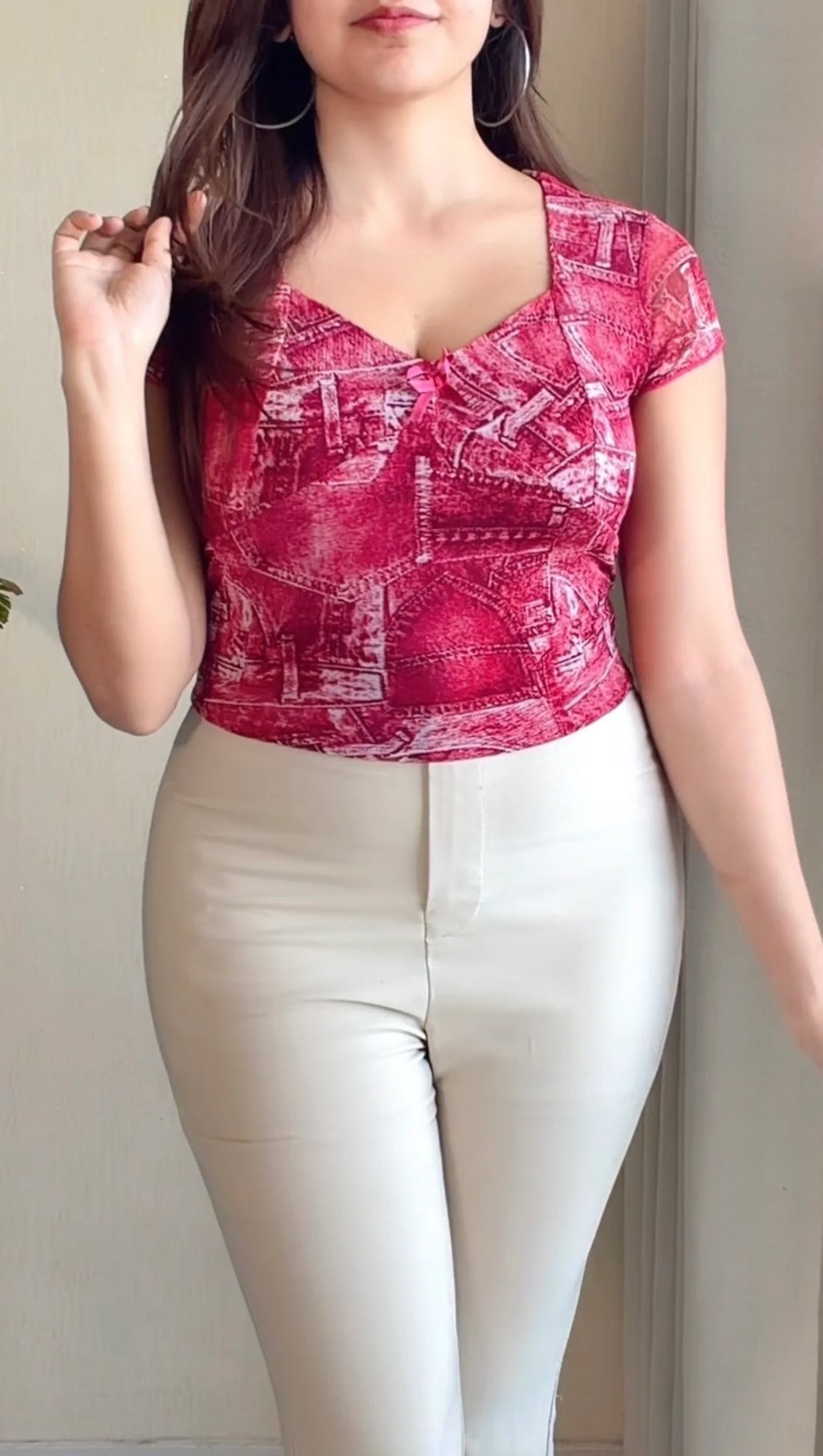 Printed Bow Top