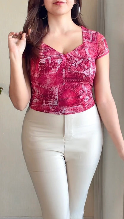 Printed Bow Top