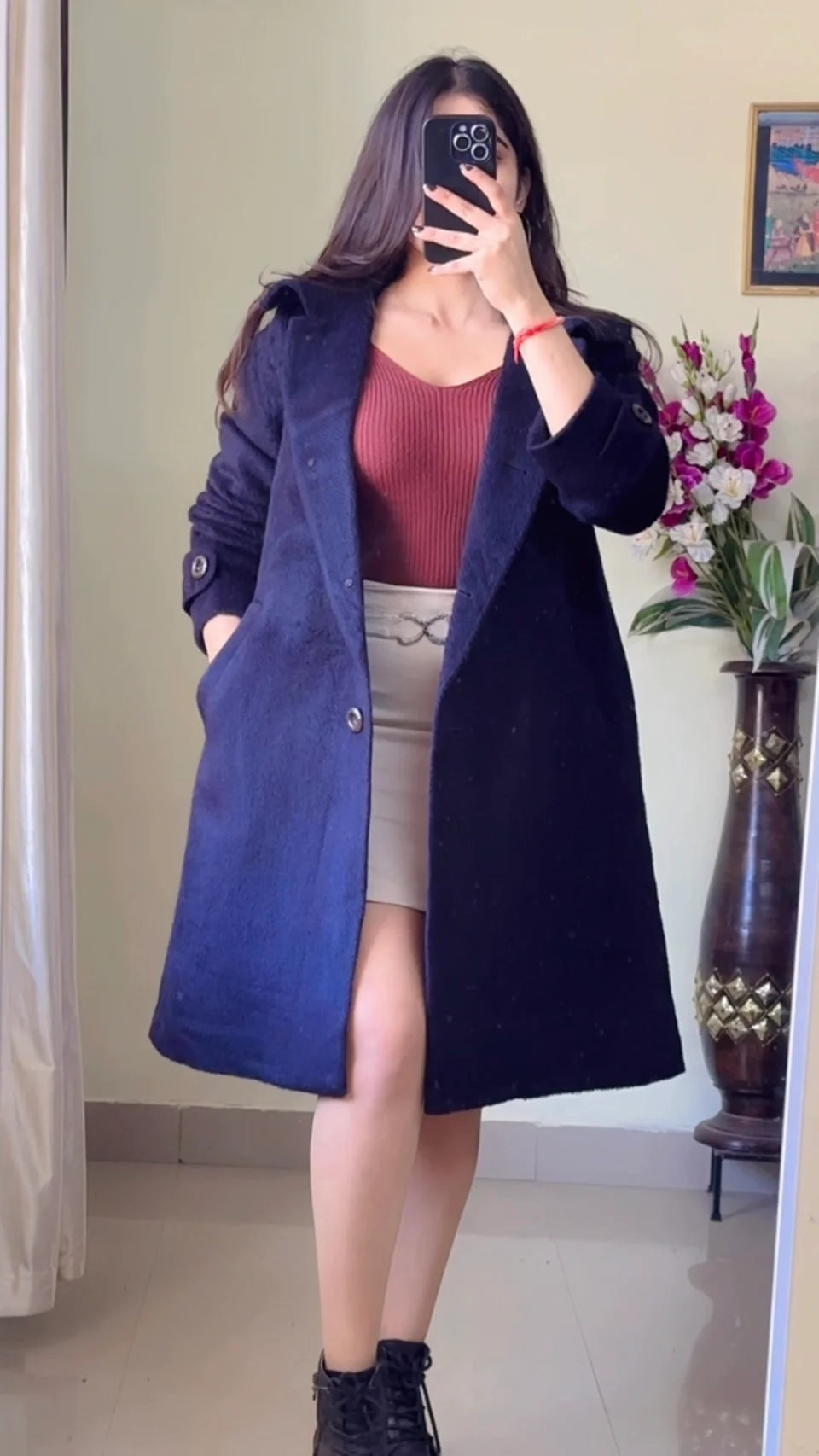 (Size-M) Blue Winter Coat- WO169