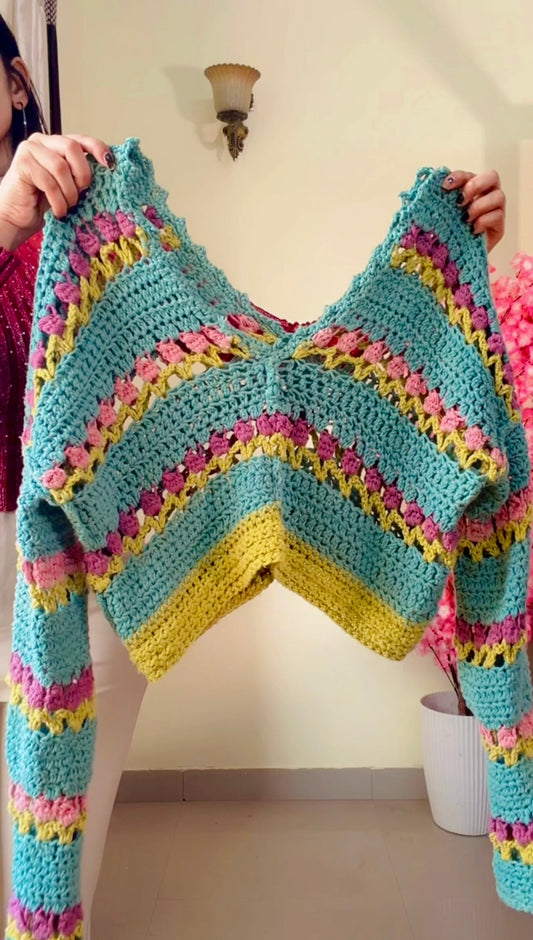 (Free Size) Premium Crochet Top -