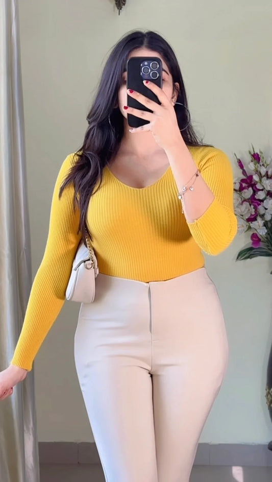 Pretty Ribbed Top- TO103