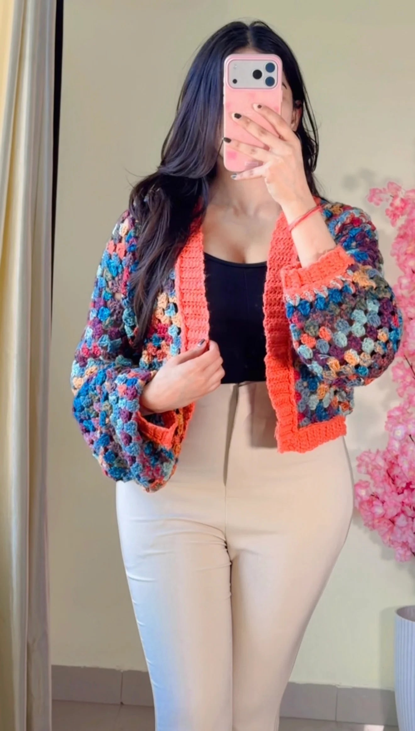 (Size-L to XL) Premium Crochet Shrug - C463