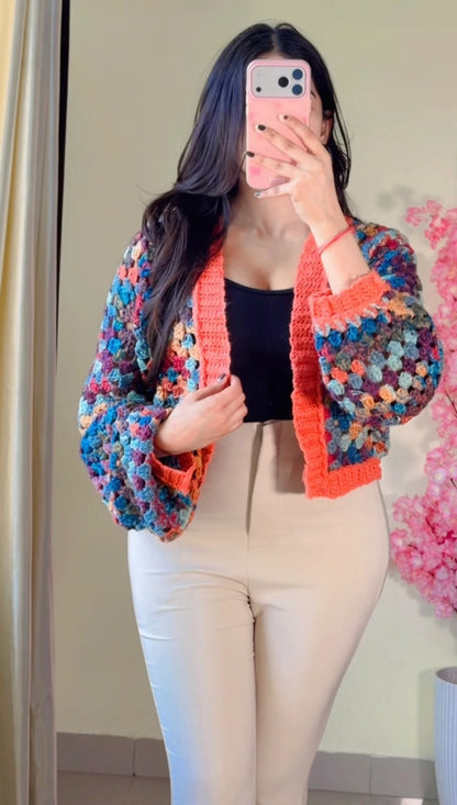 (Size-L to XL) Premium Crochet Shrug - C463
