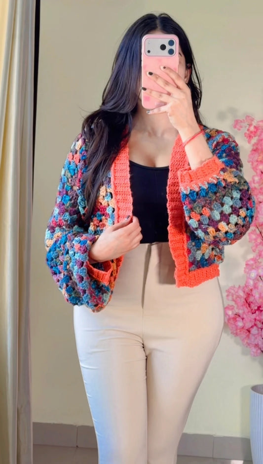 (Size-L to XL) Premium Crochet Shrug - C463