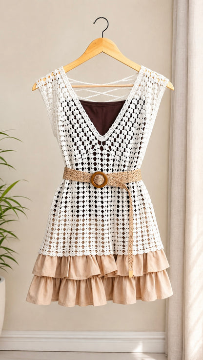 Boho Crochet 4-Piece Co-Ord Set