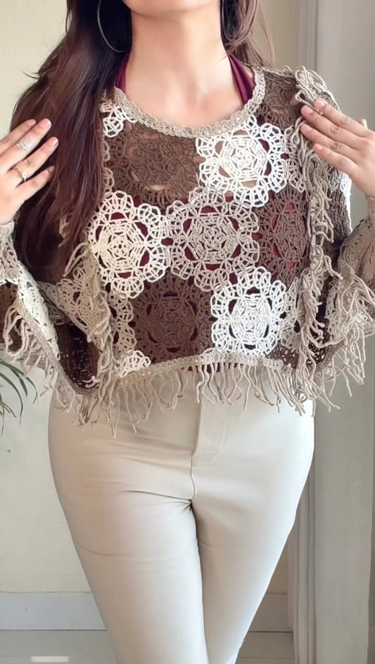 Multicolour Crochet Fringe Top