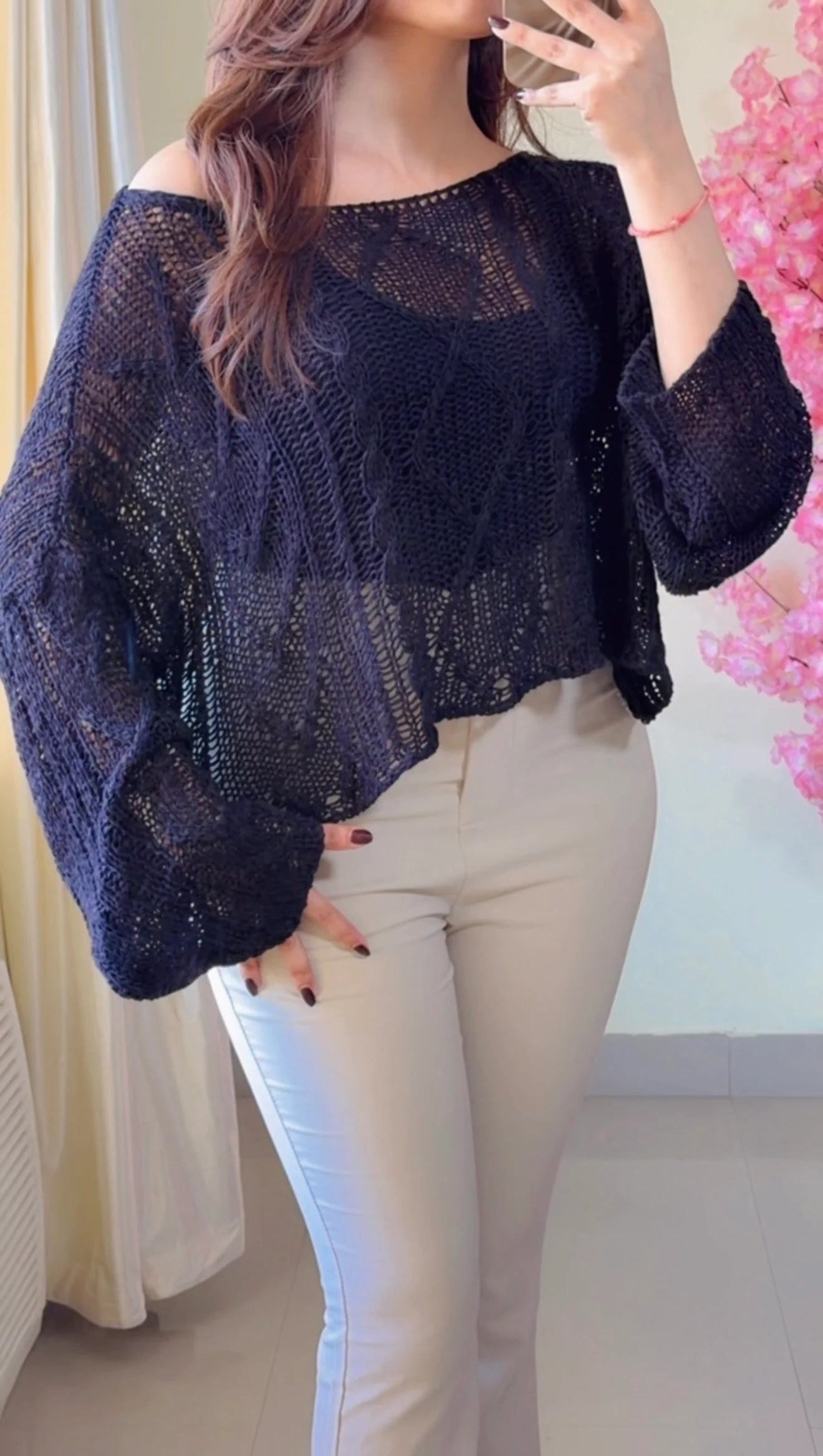 (Free Size Till 42"Bust  ) Crochet Top-C497