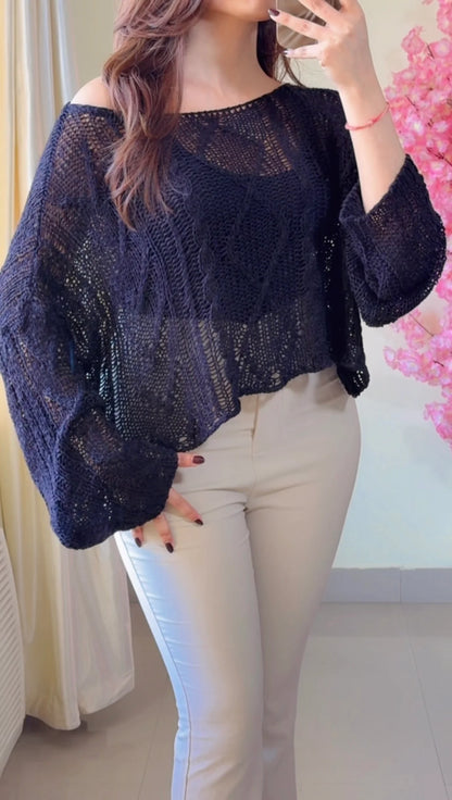 (Free Size Till 42"Bust  ) Crochet Top-C497