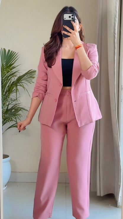 Blush Tailored Blazer Co-ord Set