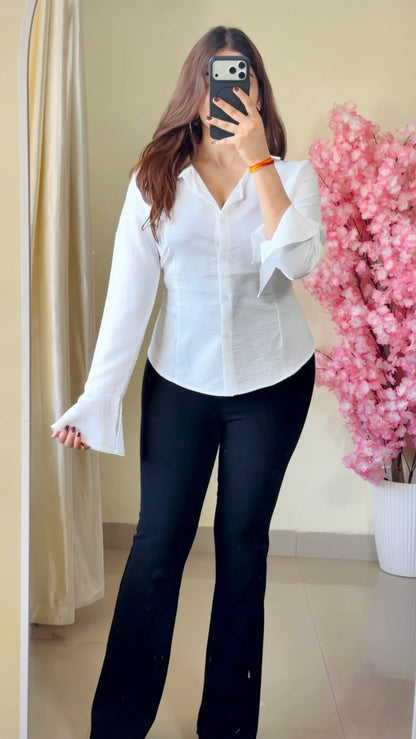 Premium Corset Back flared Sleeves Shirt