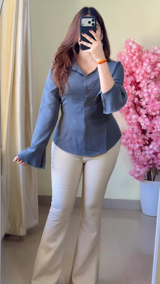 Premium Corset Back flared Sleeves Shirt