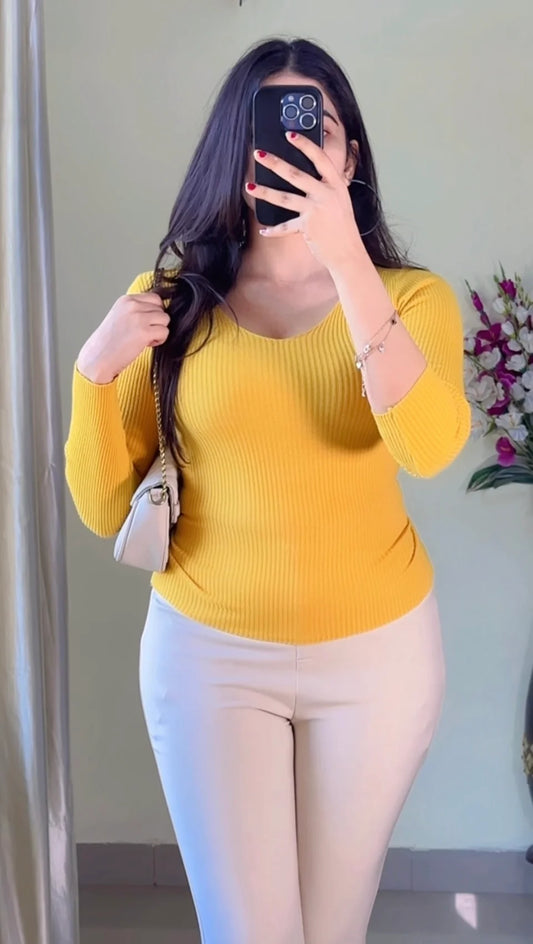 Pretty Ribbed Top- TO103
