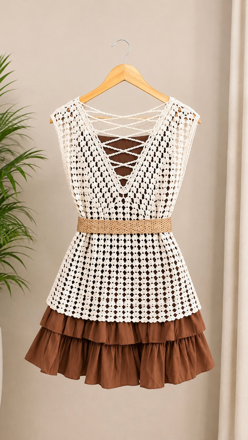 Boho Crochet 4-Piece Co-Ord Set