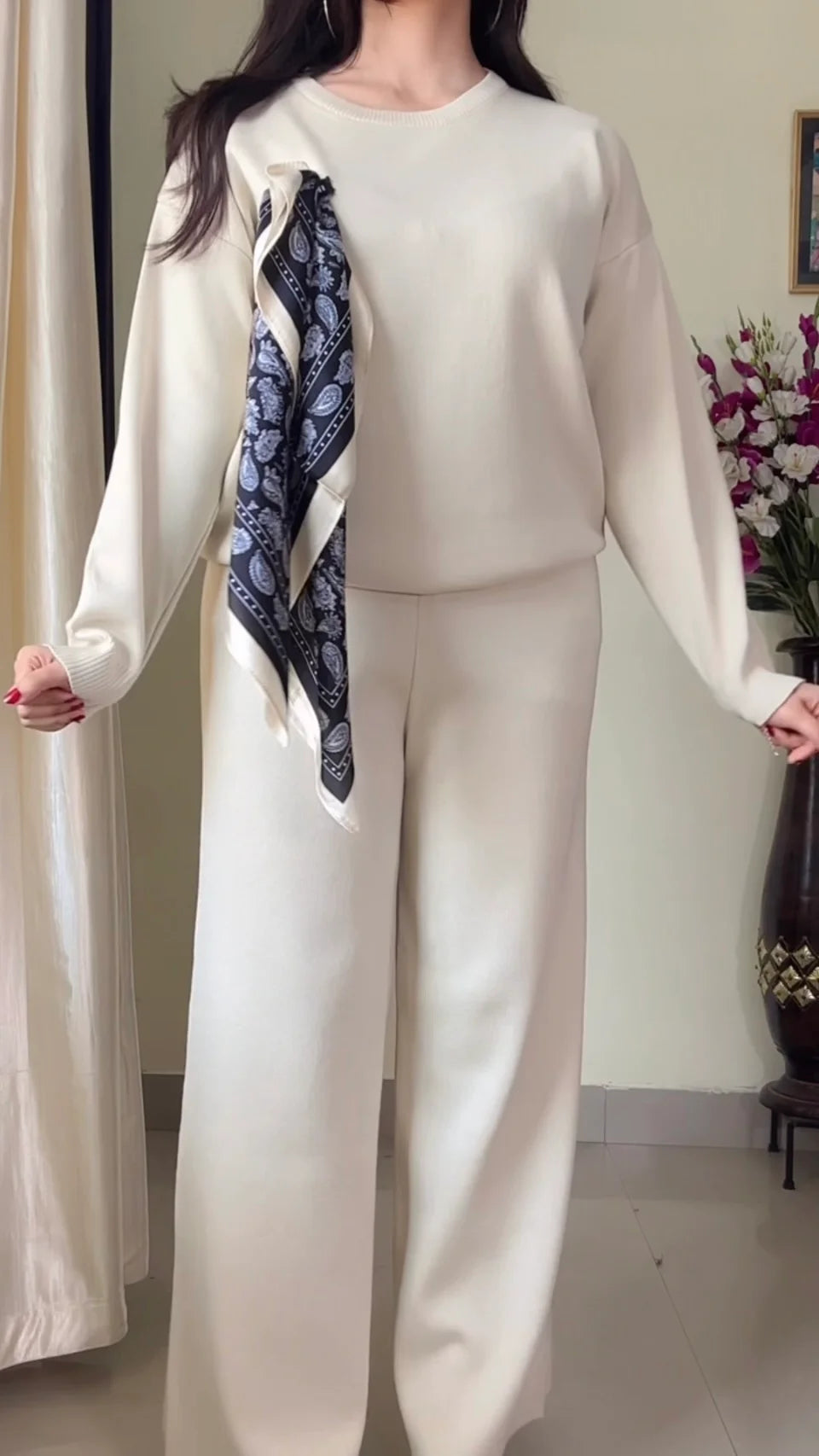 2-Set Winter Co-ord Set with scarf