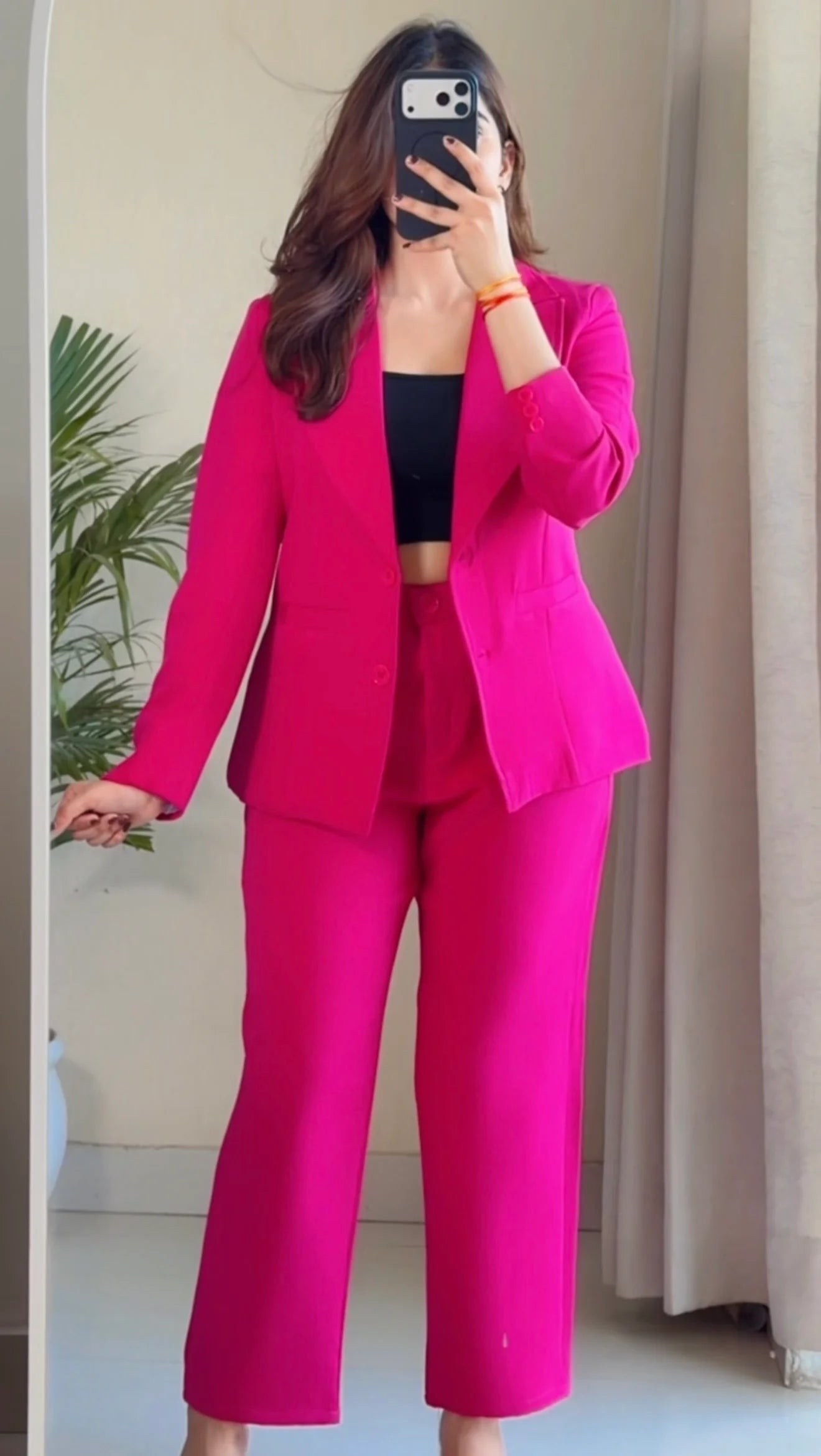 Fuchsia Pink Tailored Blazer Co-ord Set