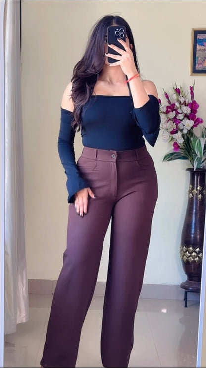 Brown Straight Fit Trouser- PO7