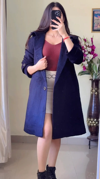 (Size-M) Blue Winter Coat- WO169