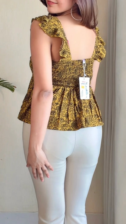 Printed Peplum Top
