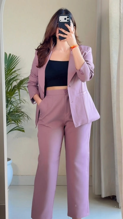 Dusty Lilac Tailored Blazer Co-ord Set