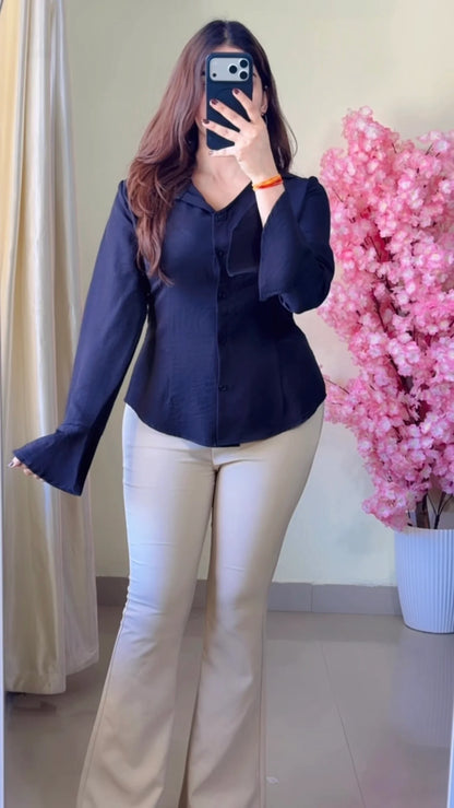 Premium Corset Back flared Sleeves Shirt