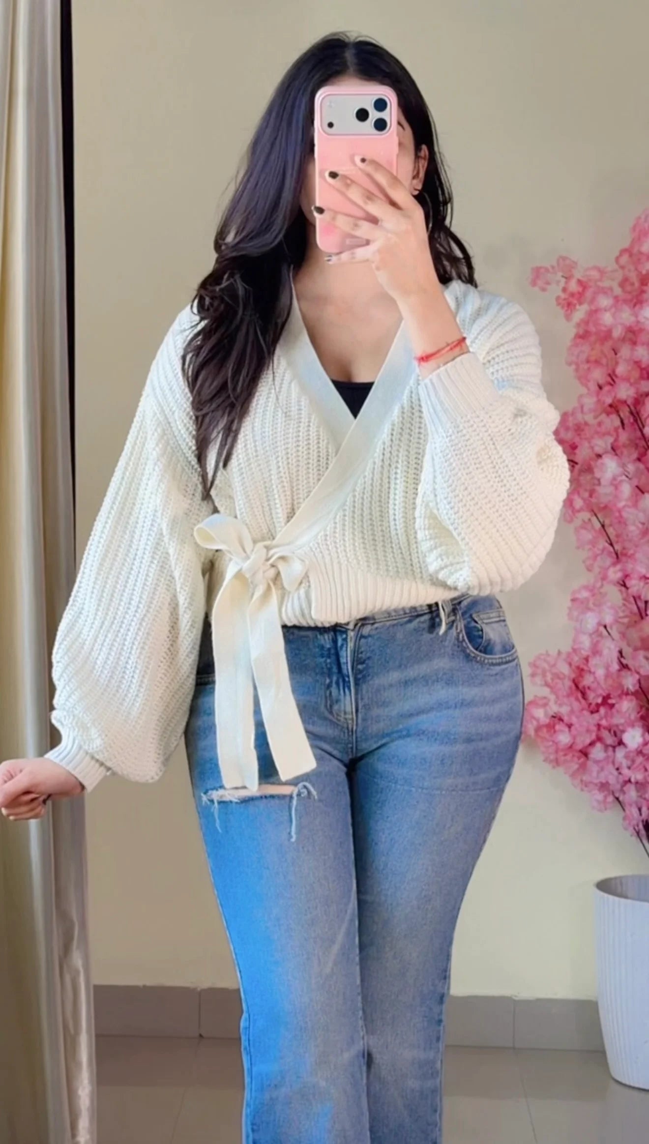 (Free Size) Premium Crochet Top - C458