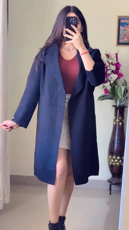 (Size-S to M) Black Winter Coat- Wo151