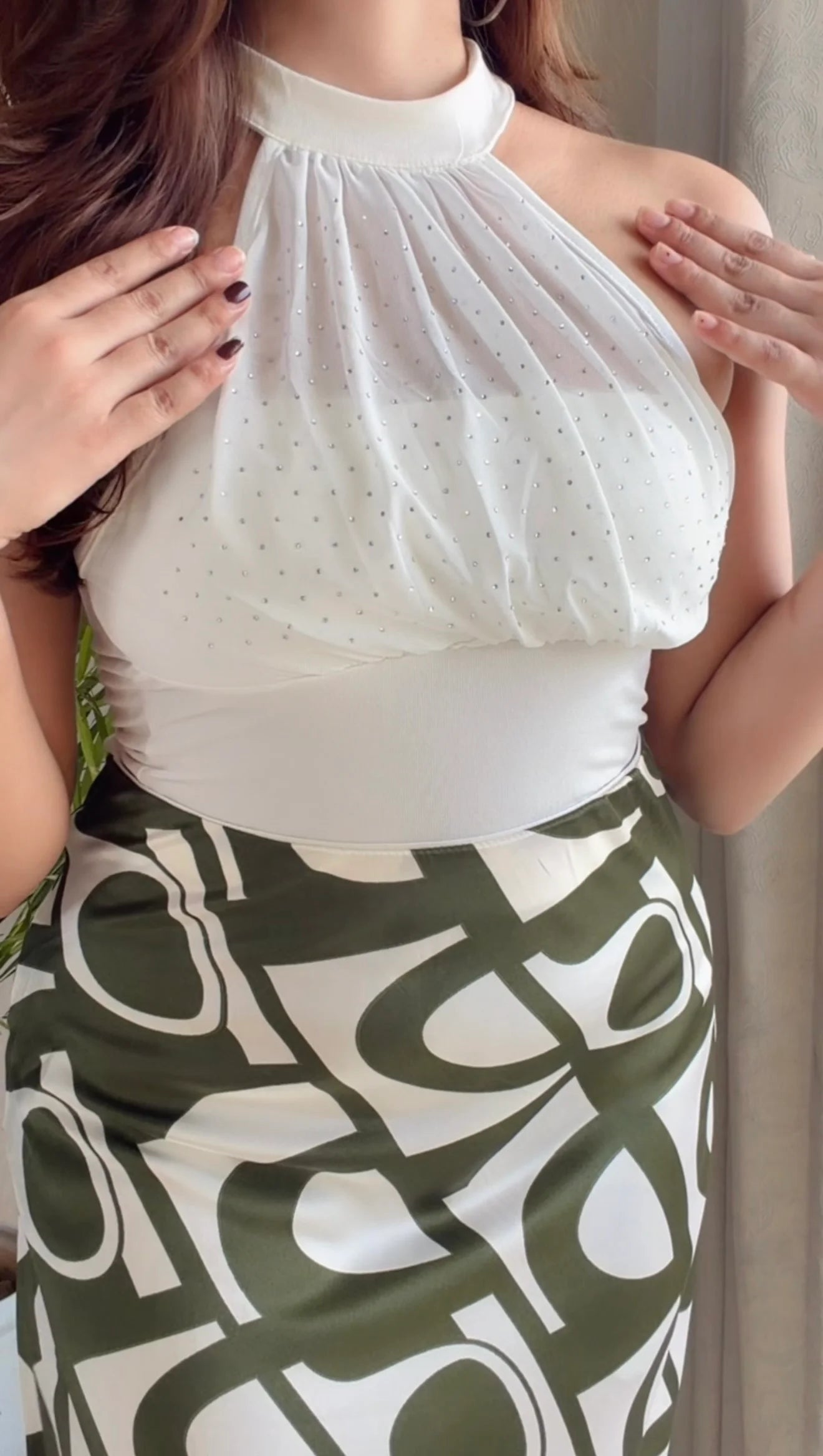 Luxe Bloom Coord Set (Egg White & Green)