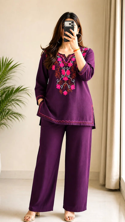Gulnaar Embroidered Pakistani Co-Ord Set