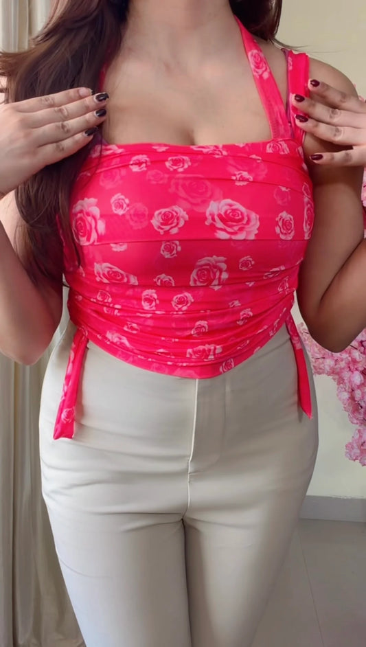 Blush Rose Tie-Shoulder Draped Top 🌸