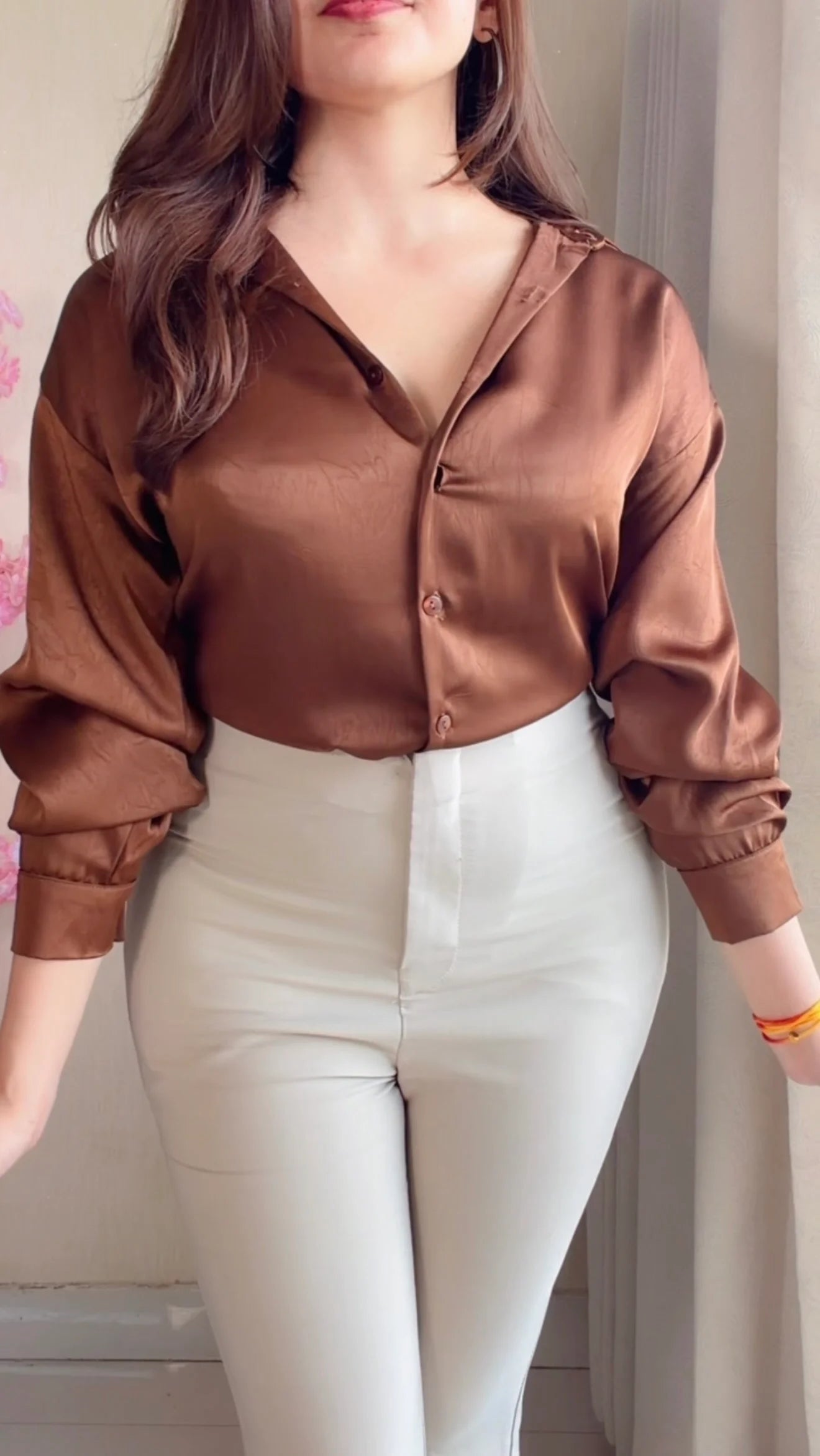 Brown Luxe Sheen Shirt