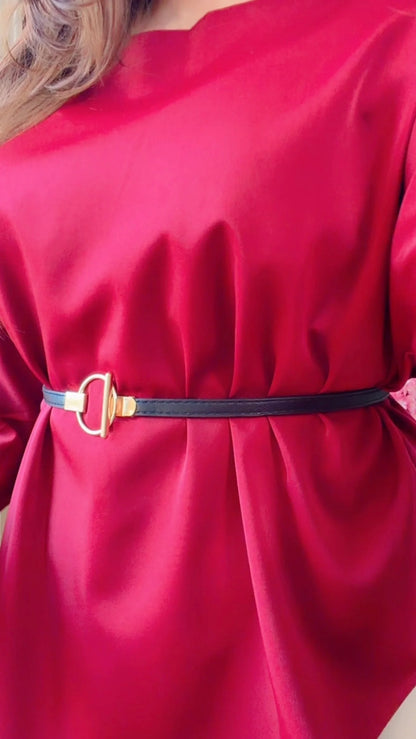 Premium Diva Drape Asym Top with Belt