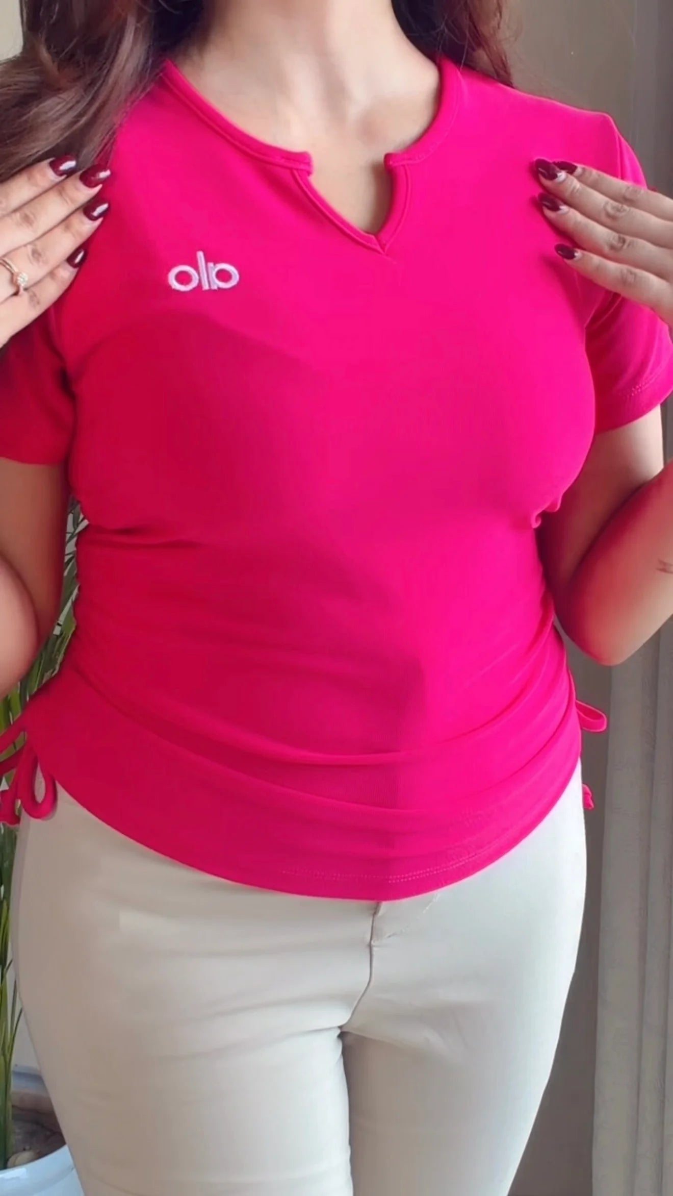 Side Drawstring Fitted Top