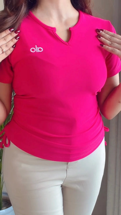 Side Drawstring Fitted Top