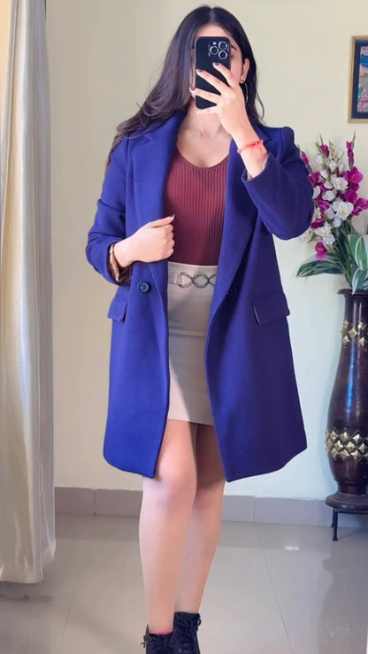 (Size-S to M) Blue Winter Coat- Wo180