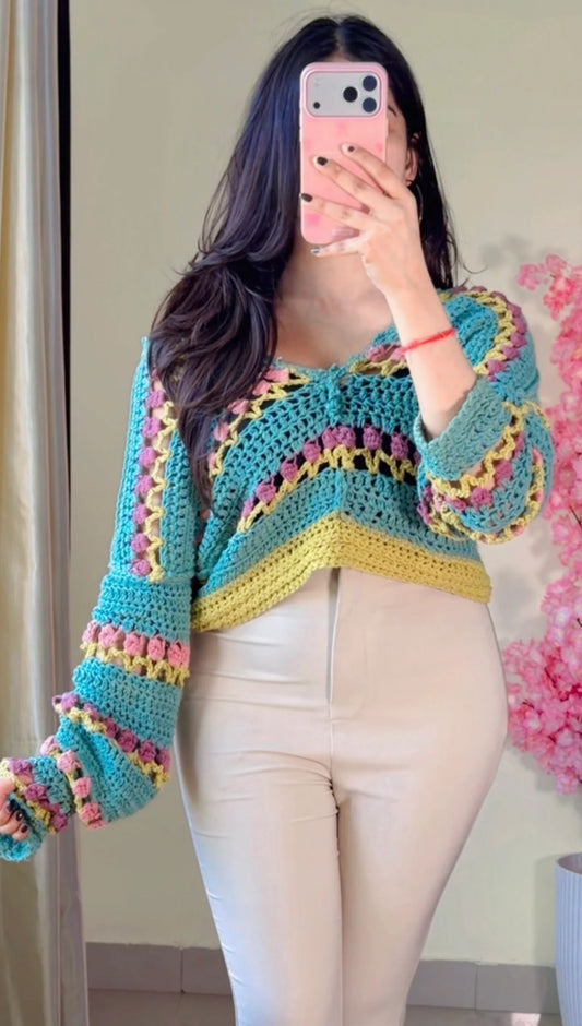 (Free Size) Premium Crochet Top -