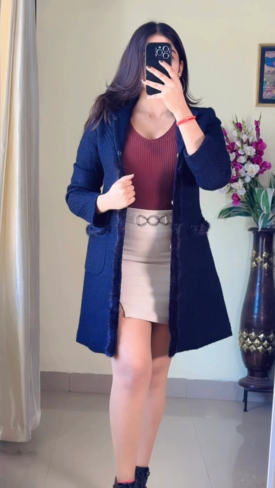 (Size-XS to S) Blue Winter Coat- Wo174